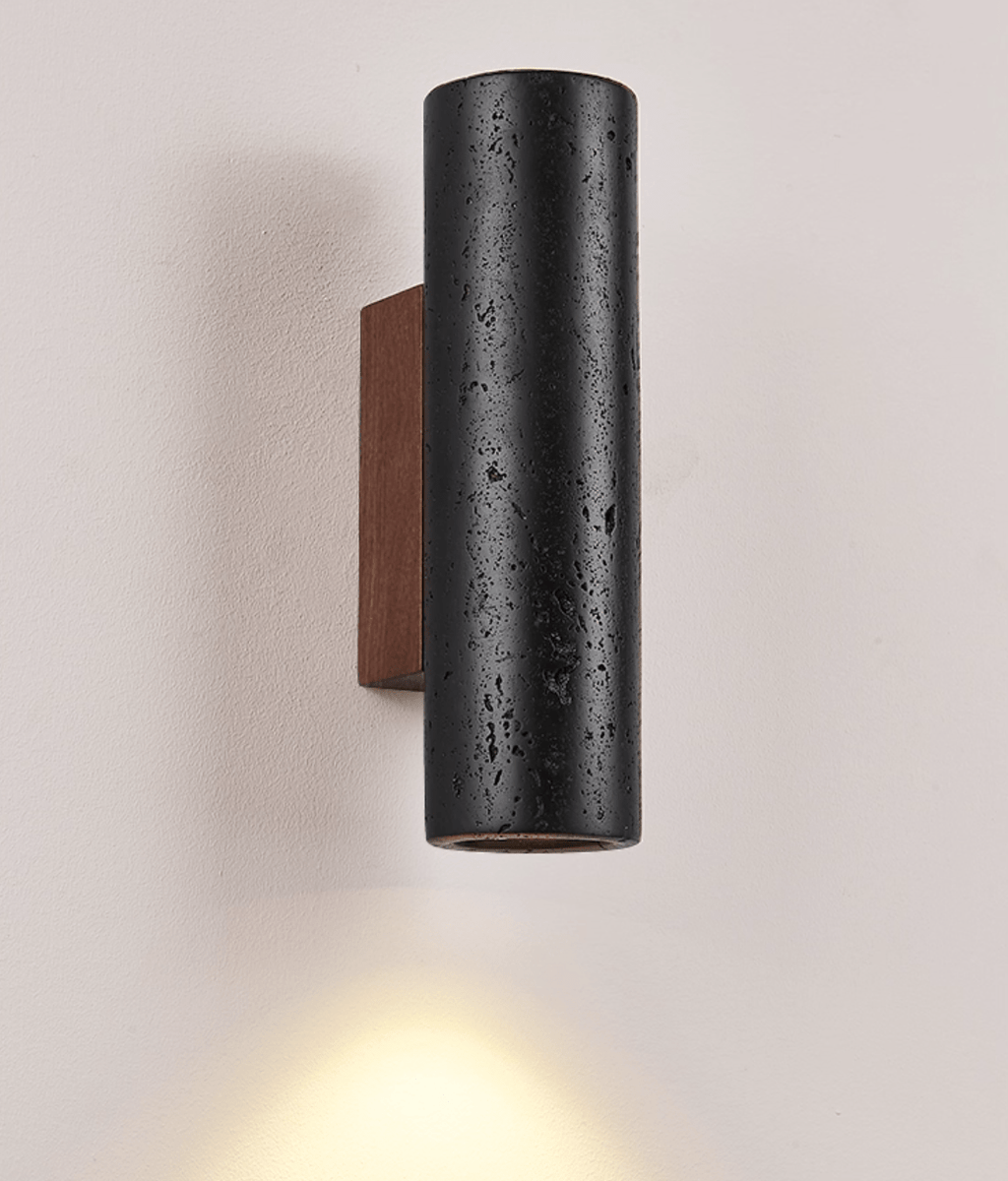 Modern Black Travertine LED Wall Sconce Lighting 7