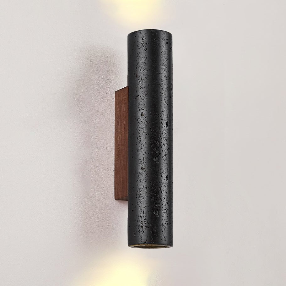 Modern Black Travertine LED Wall Sconce Lighting 9
