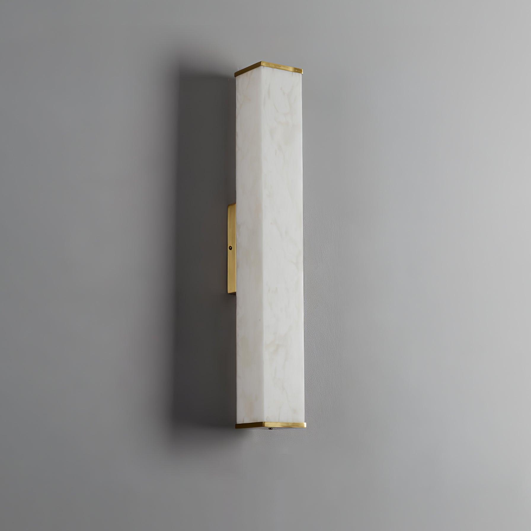 Modern Brass LED Wall Sconce With Alabaster Shade 0