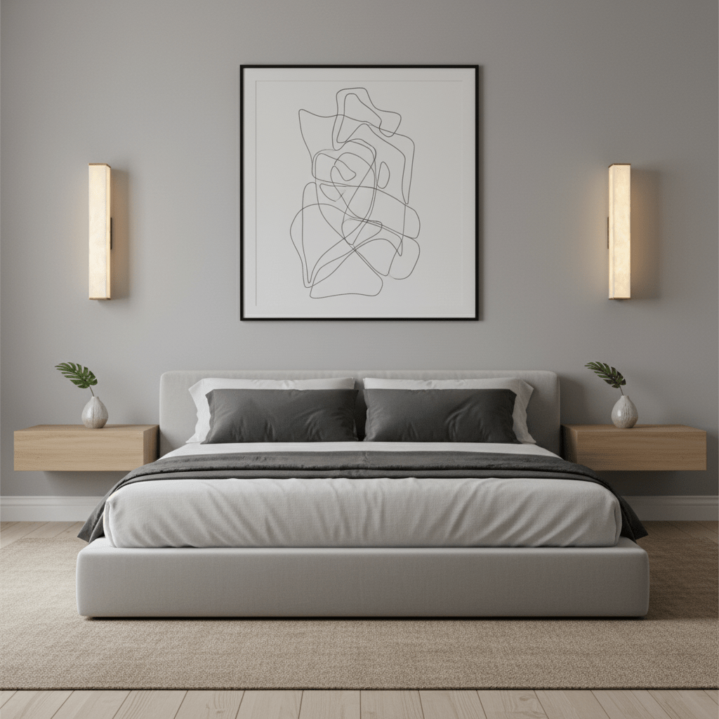 Modern Brass LED Wall Sconce With Alabaster Shade 4