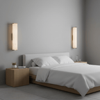Modern Brass LED Wall Sconce With Alabaster Shade 7