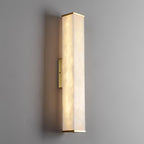 Modern Brass LED Wall Sconce With Alabaster Shade 9