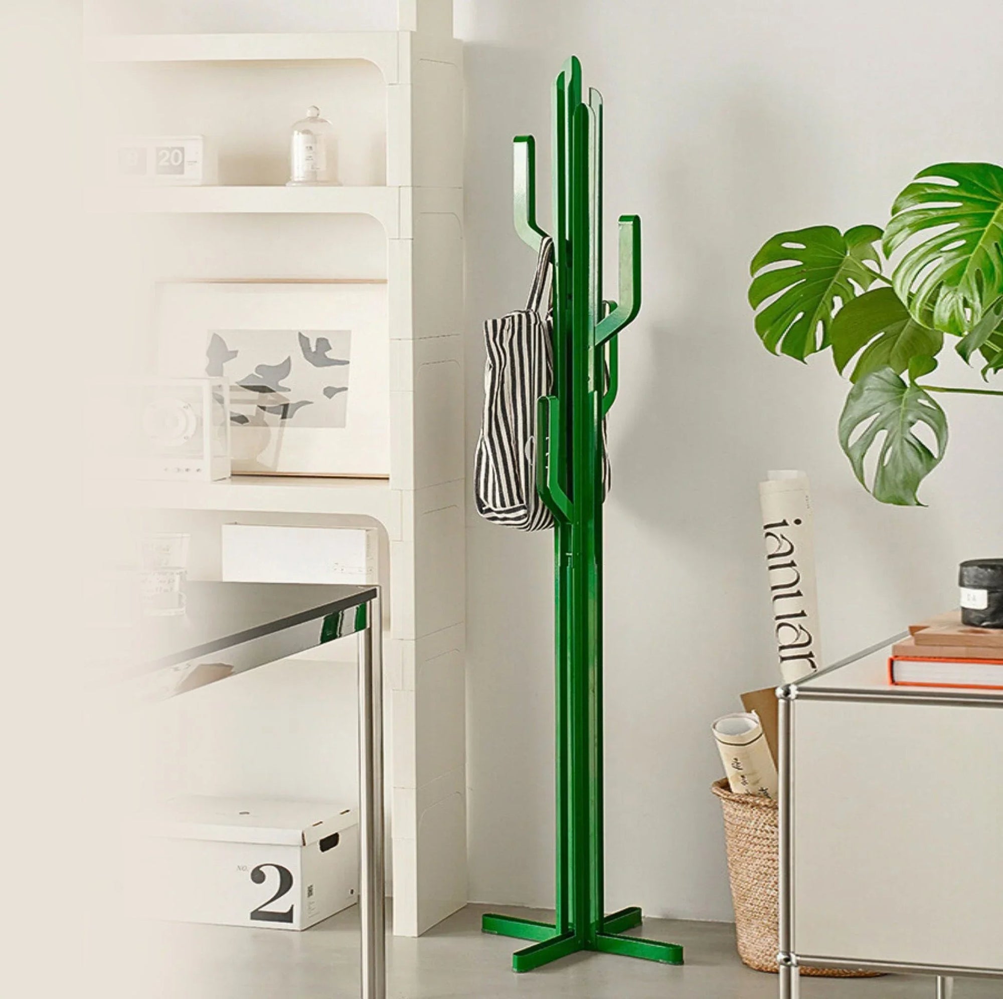 Modern Cactus Coat Stand Powder-Coated Metal 2