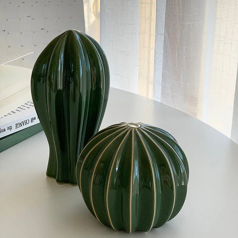Modern Cactus Sculpture Ceramic 2