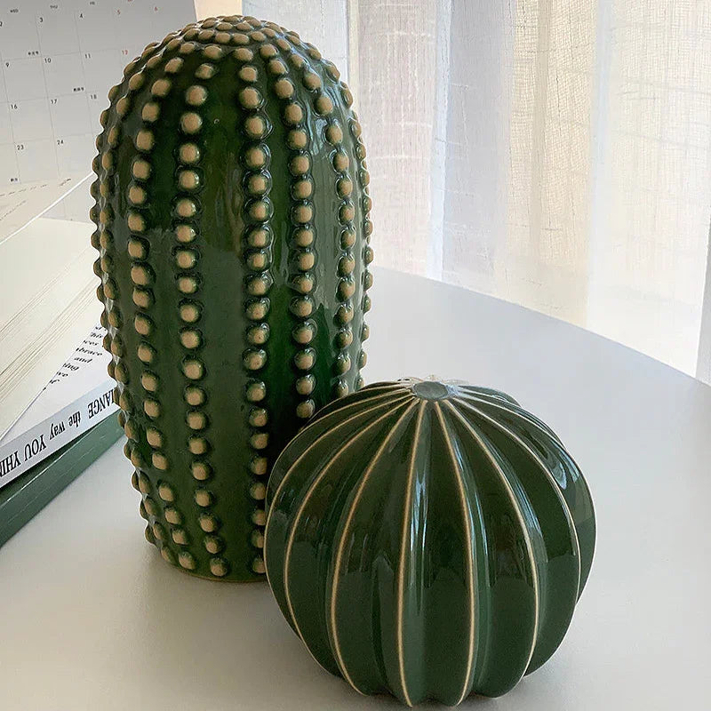 Modern Cactus Sculpture Ceramic 3