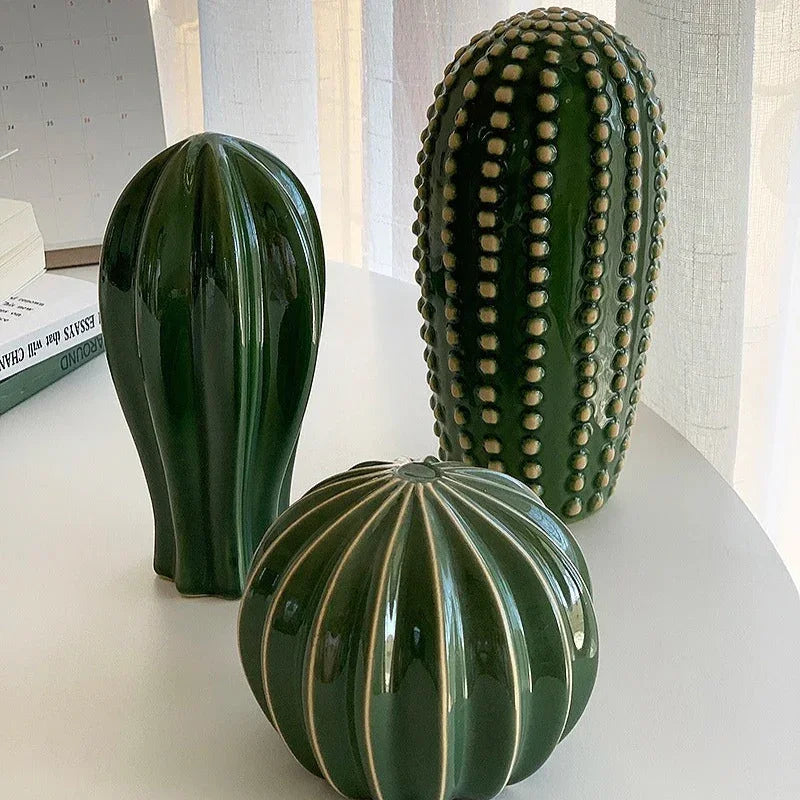 Modern Cactus Sculpture Ceramic 4
