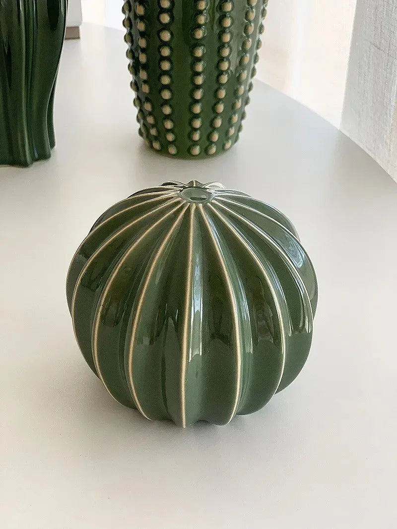 Modern Cactus Sculpture Ceramic 5