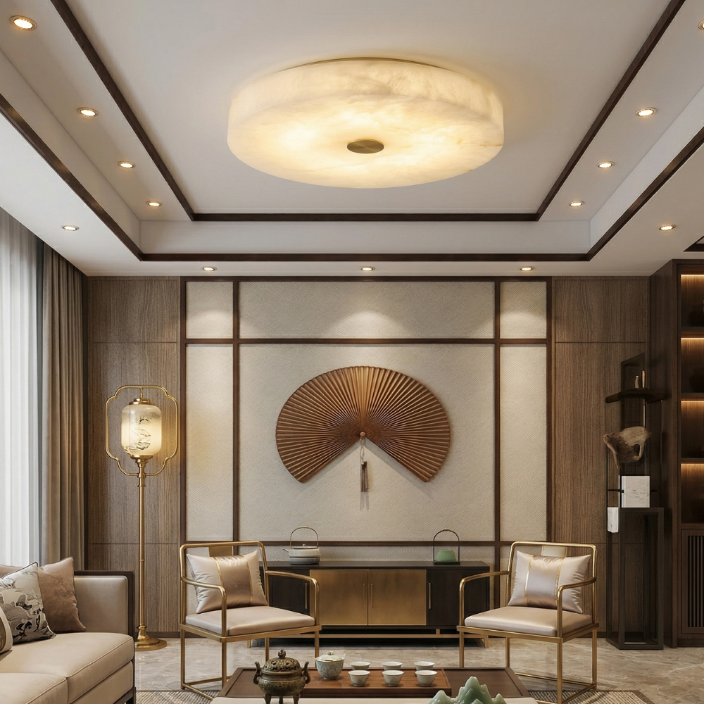 Modern Ceiling Light Alabaster Integrated LED Dimmable 98