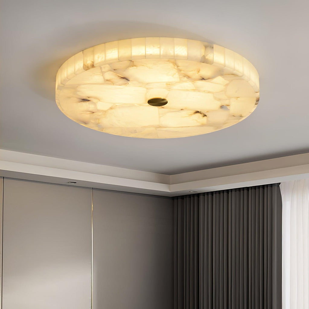 Modern Ceiling Light Alabaster White Gold Elegant Design 5