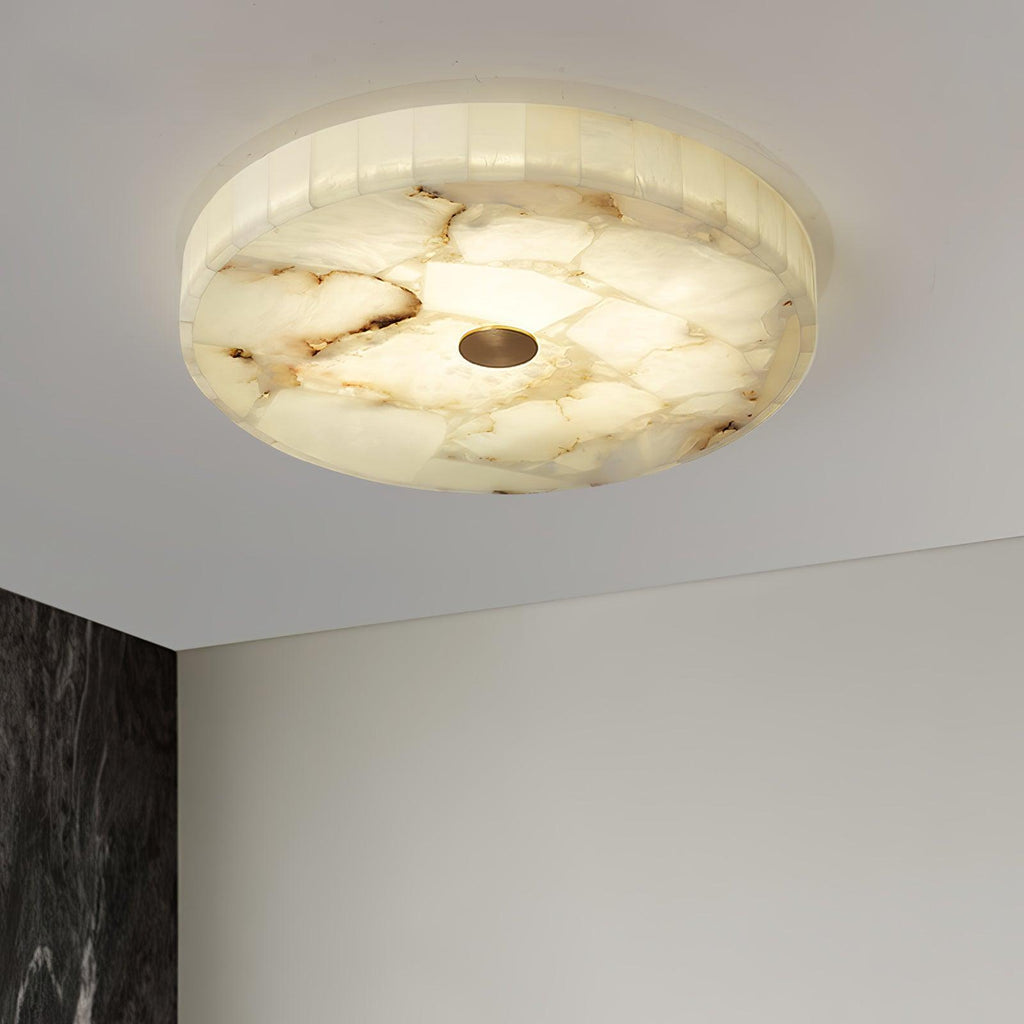 Modern Ceiling Light Alabaster White Gold Elegant Design 6