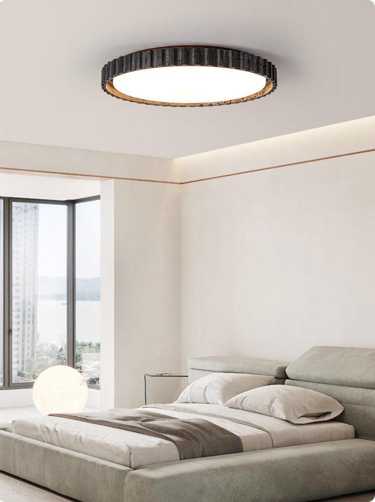 Modern Ceiling Light Black Travertine Dimmable LED Design 8
