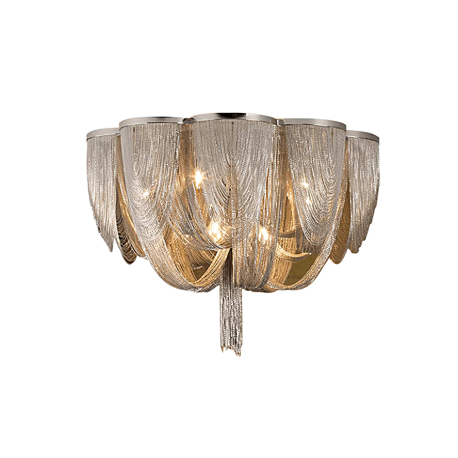 Modern Ceiling Light Metallic Chain Elegant Design 0