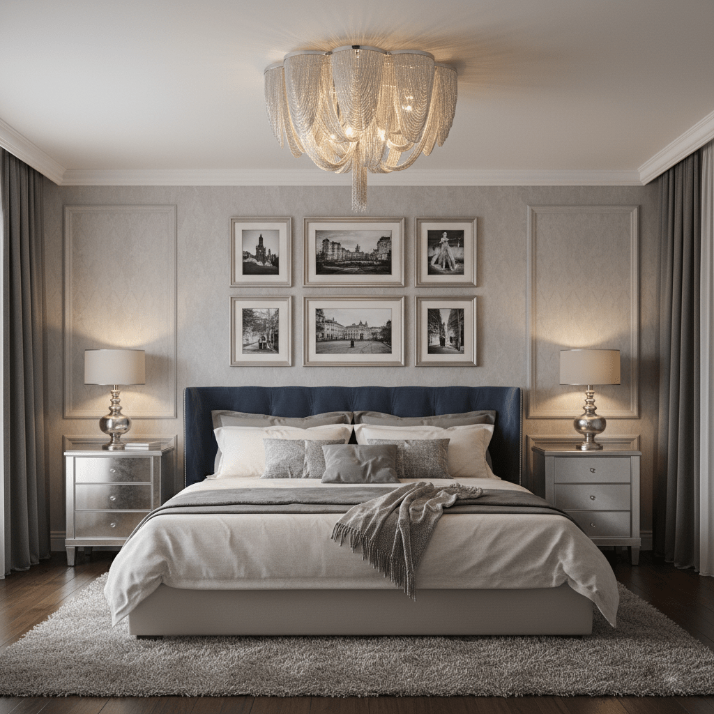 Modern Ceiling Light Metallic Chain Elegant Design 6