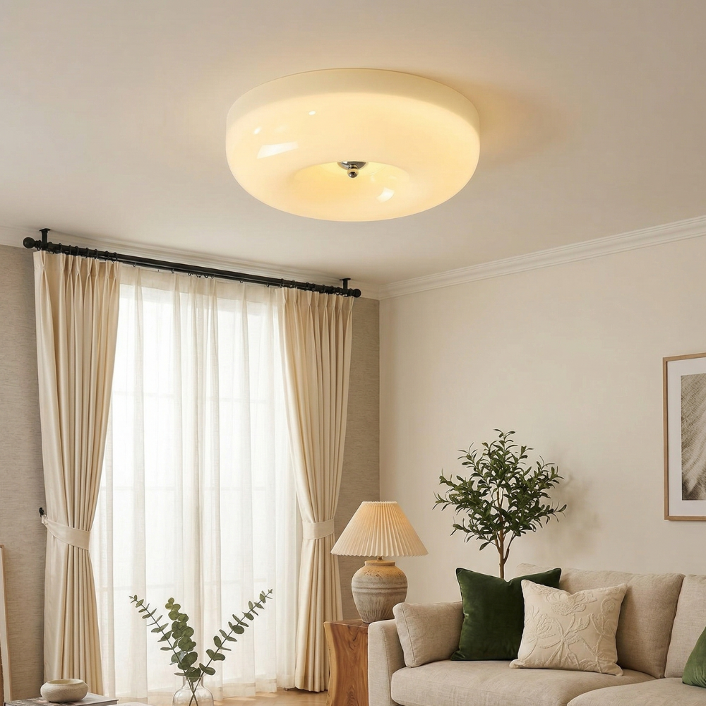 Modern Ceiling Light Swirl Glass Dimmable Iron Frame 99