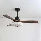 Modern Ceiling Light Textured Fabric Walnut Wood Adjustable Height 0