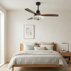 Modern Ceiling Light Textured Fabric Walnut Wood Adjustable Height 99