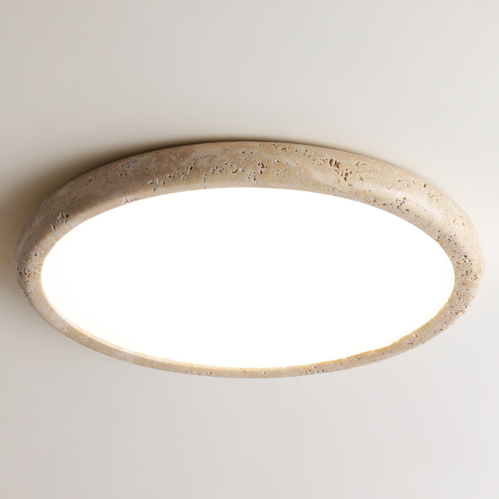 Modern Ceiling Light Yellow Travertine Integrated LED 7