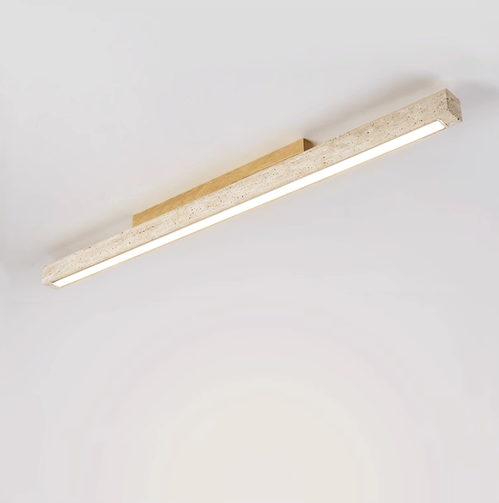 Modern Ceiling Light Yellow Travertine Linear Design LED 6
