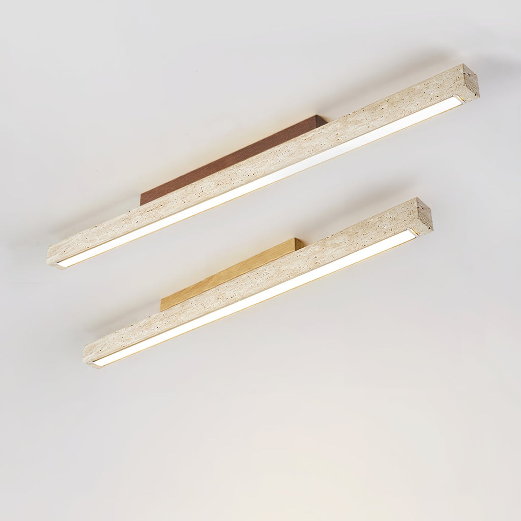 Modern Ceiling Light Yellow Travertine Linear Design LED 7