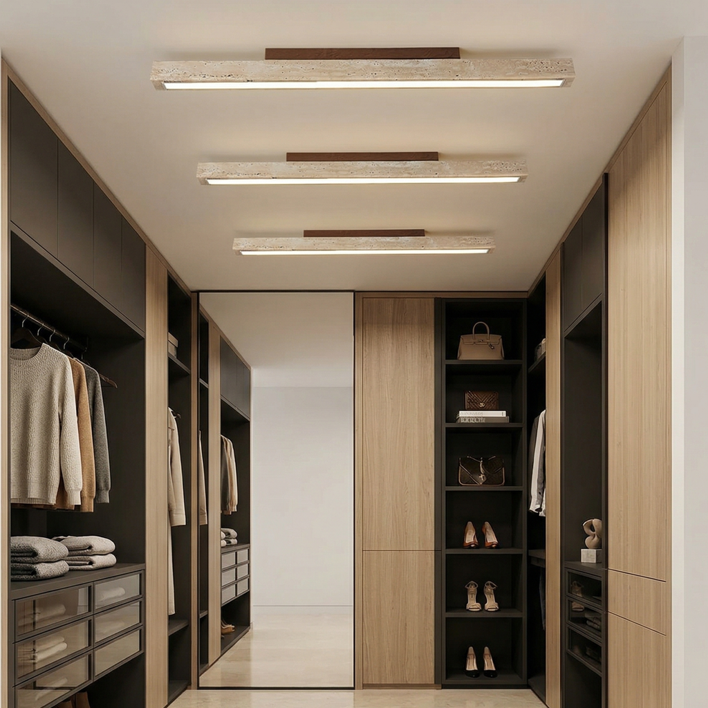 Modern Ceiling Light Yellow Travertine Linear Design LED 99