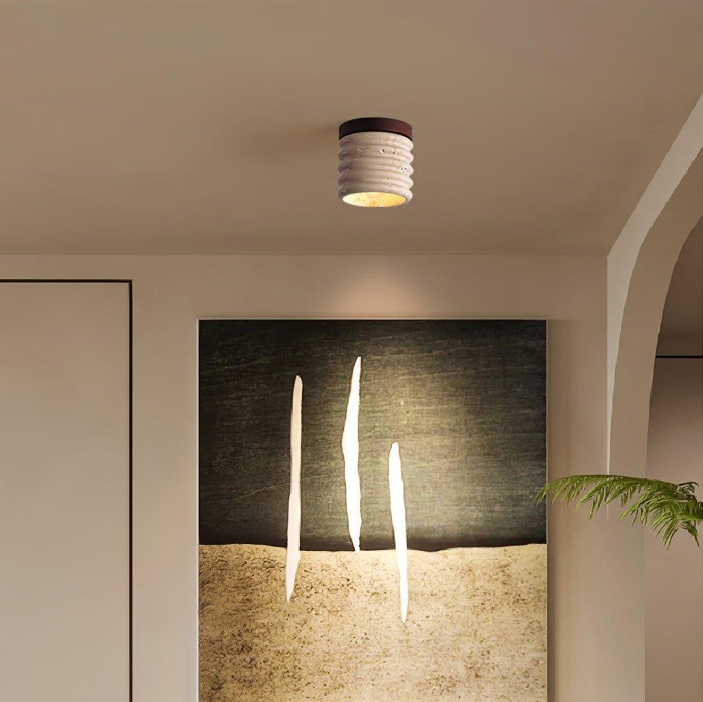 Modern Ceiling Spotlight Yellow Travertine Textured Design 3