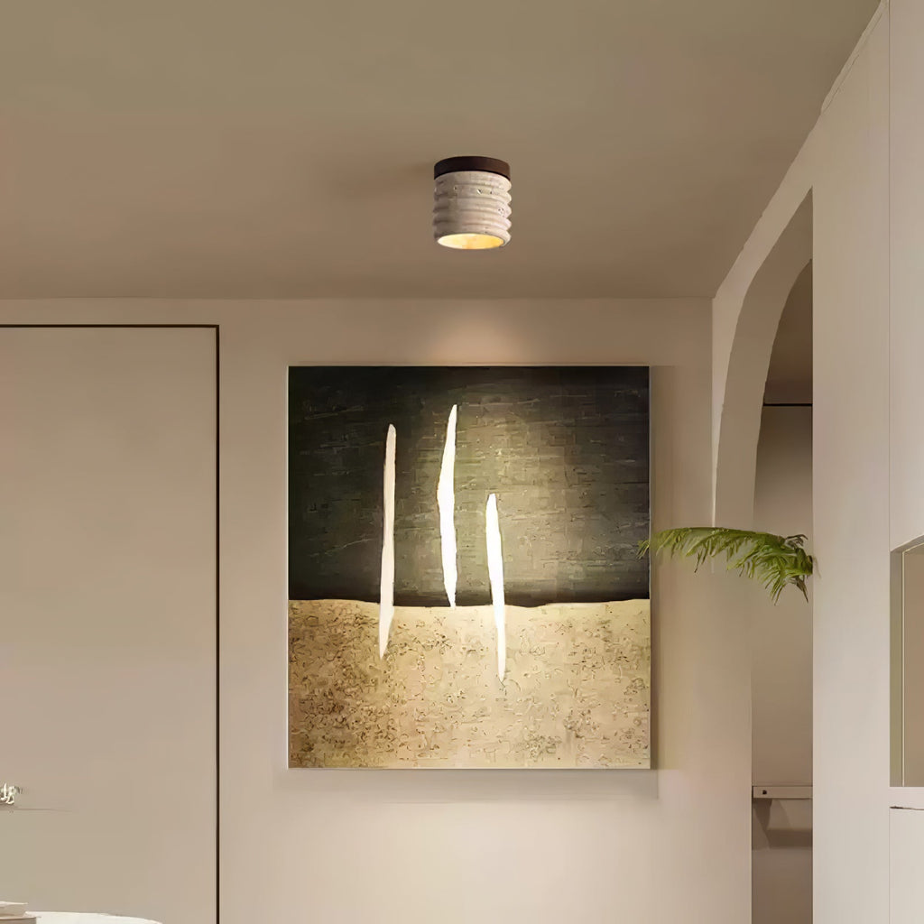 Modern Ceiling Spotlight Yellow Travertine Textured Design 5