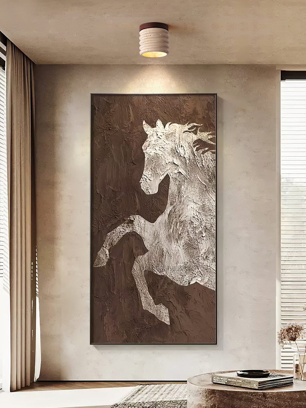 Modern Ceiling Spotlight Yellow Travertine Textured Design 6