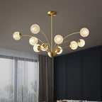 Modern Chandelier Brass Glass Eight Arms Adjustable Height 2