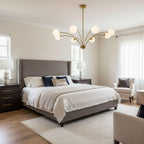 Modern Chandelier Brass Glass Eight Arms Adjustable Height 4