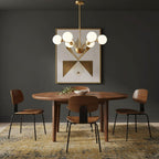 Modern Chandelier Brass Glass Eight Arms Adjustable Height 6