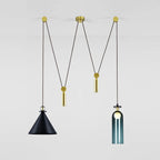 Modern Chandelier Geometric Iron Glass Adjustable Height 15