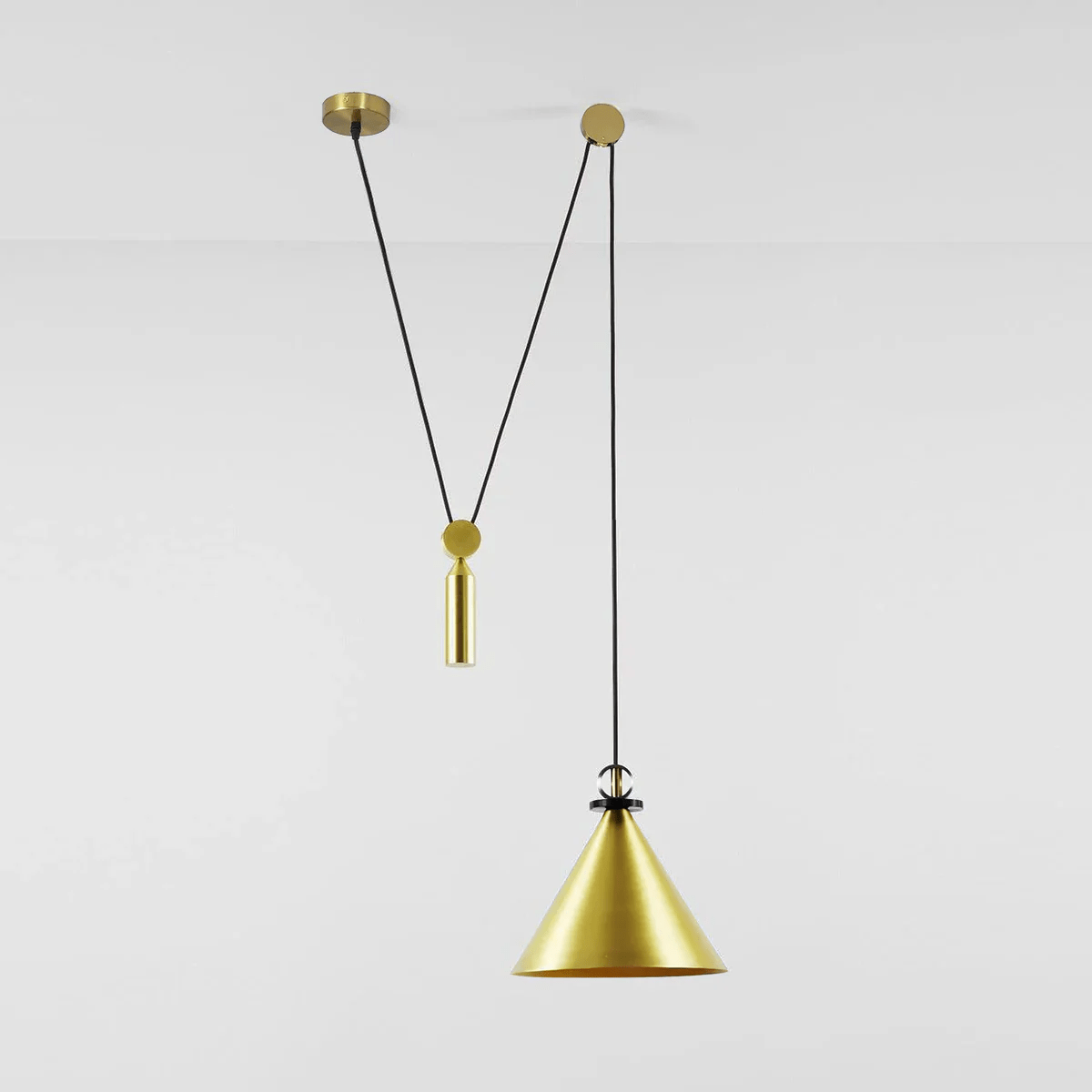 Modern Chandelier Geometric Iron Glass Adjustable Height 17
