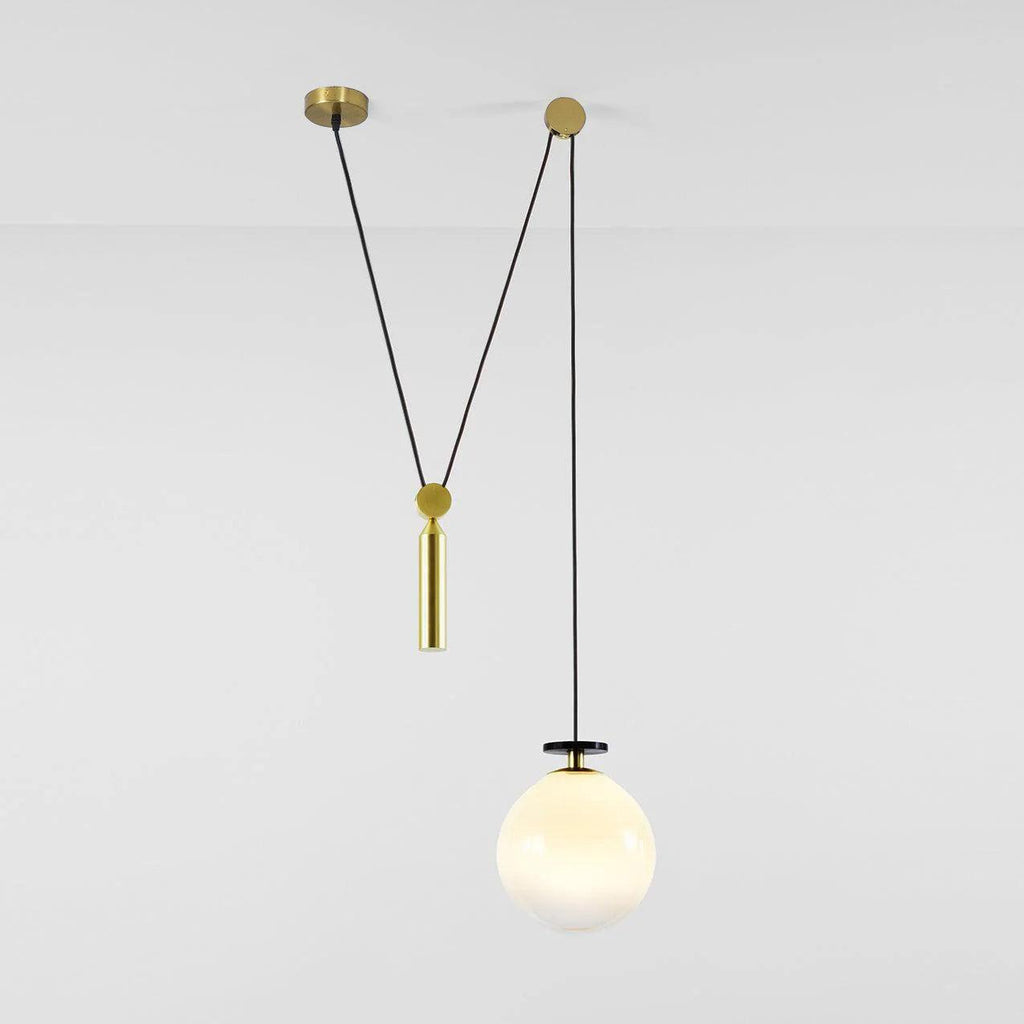 Modern Chandelier Geometric Iron Glass Adjustable Height 18