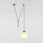 Modern Chandelier Geometric Iron Glass Adjustable Height 18