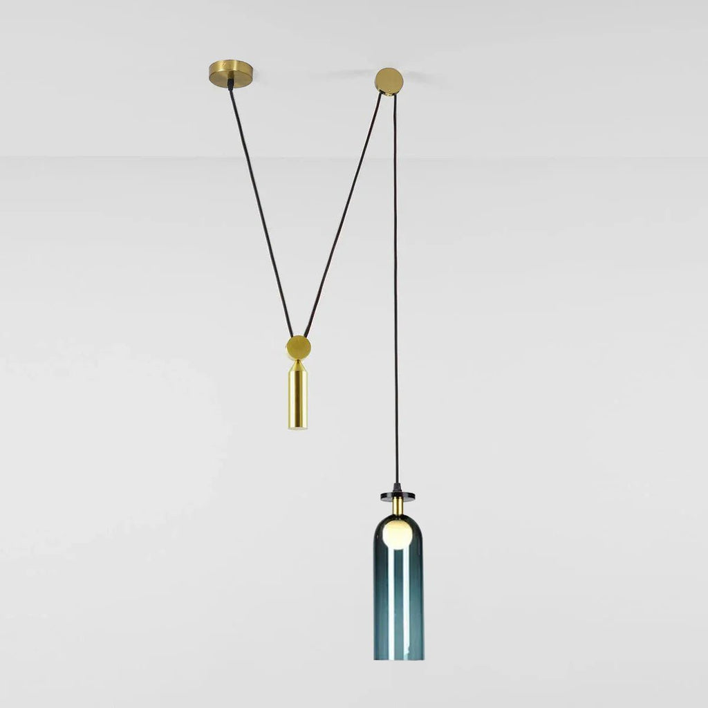 Modern Chandelier Geometric Iron Glass Adjustable Height 19