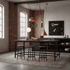 Modern Chandelier Geometric Iron Glass Adjustable Height 4