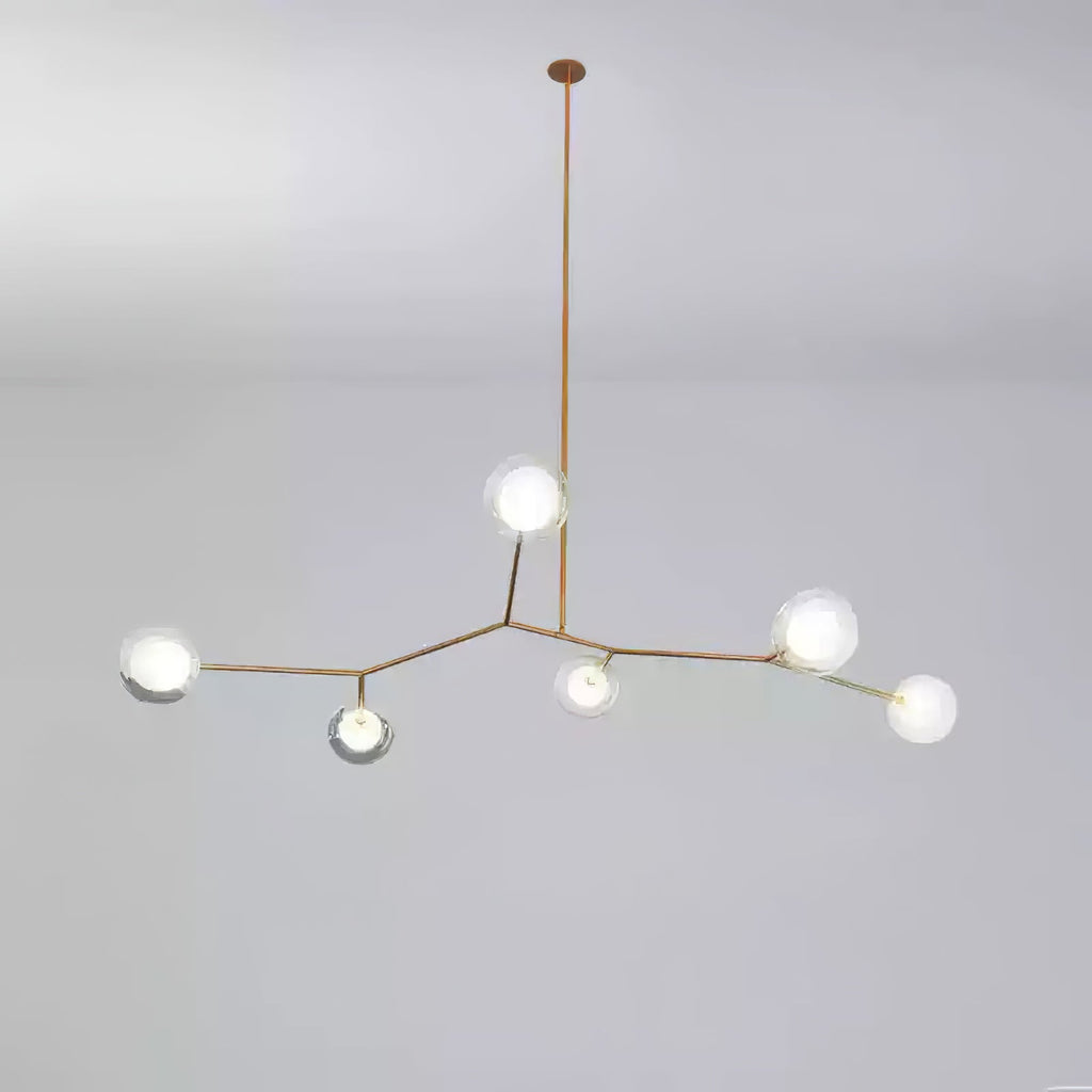 Modern Chandelier Glass Balls Gold Adjustable Height 0