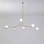 Modern Chandelier Glass Balls Gold Adjustable Height 0