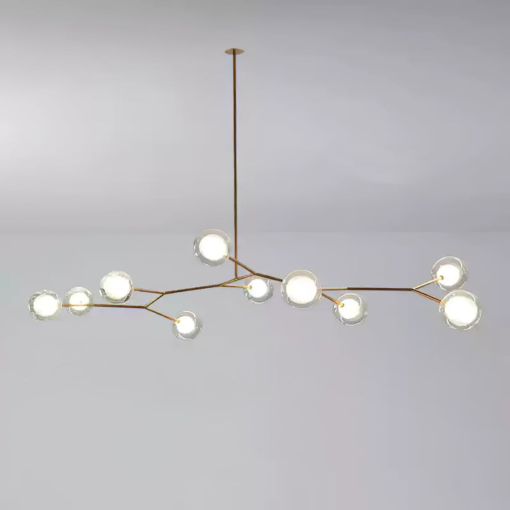 Modern Chandelier Glass Balls Gold Adjustable Height 10