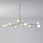 Modern Chandelier Glass Balls Gold Adjustable Height 10