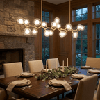 Modern Chandelier Glass Balls Gold Adjustable Height 3