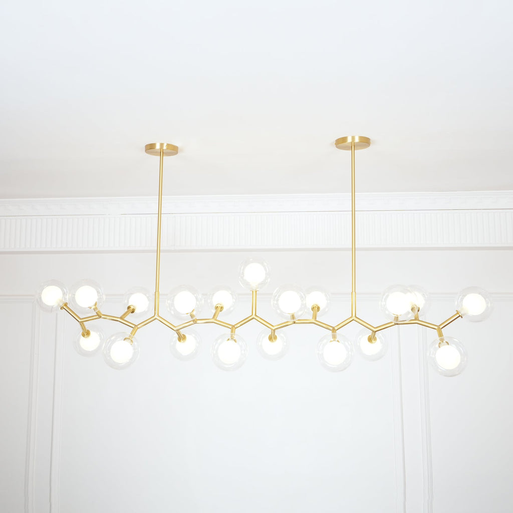 Modern Chandelier Glass Balls Gold Adjustable Height 4