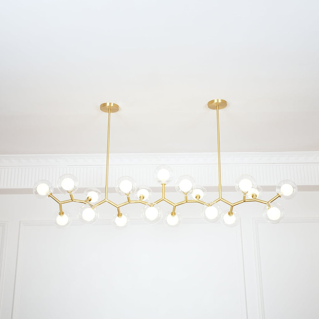 Modern Chandelier Glass Balls Gold Adjustable Height 5