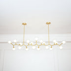 Modern Chandelier Glass Balls Gold Adjustable Height 5
