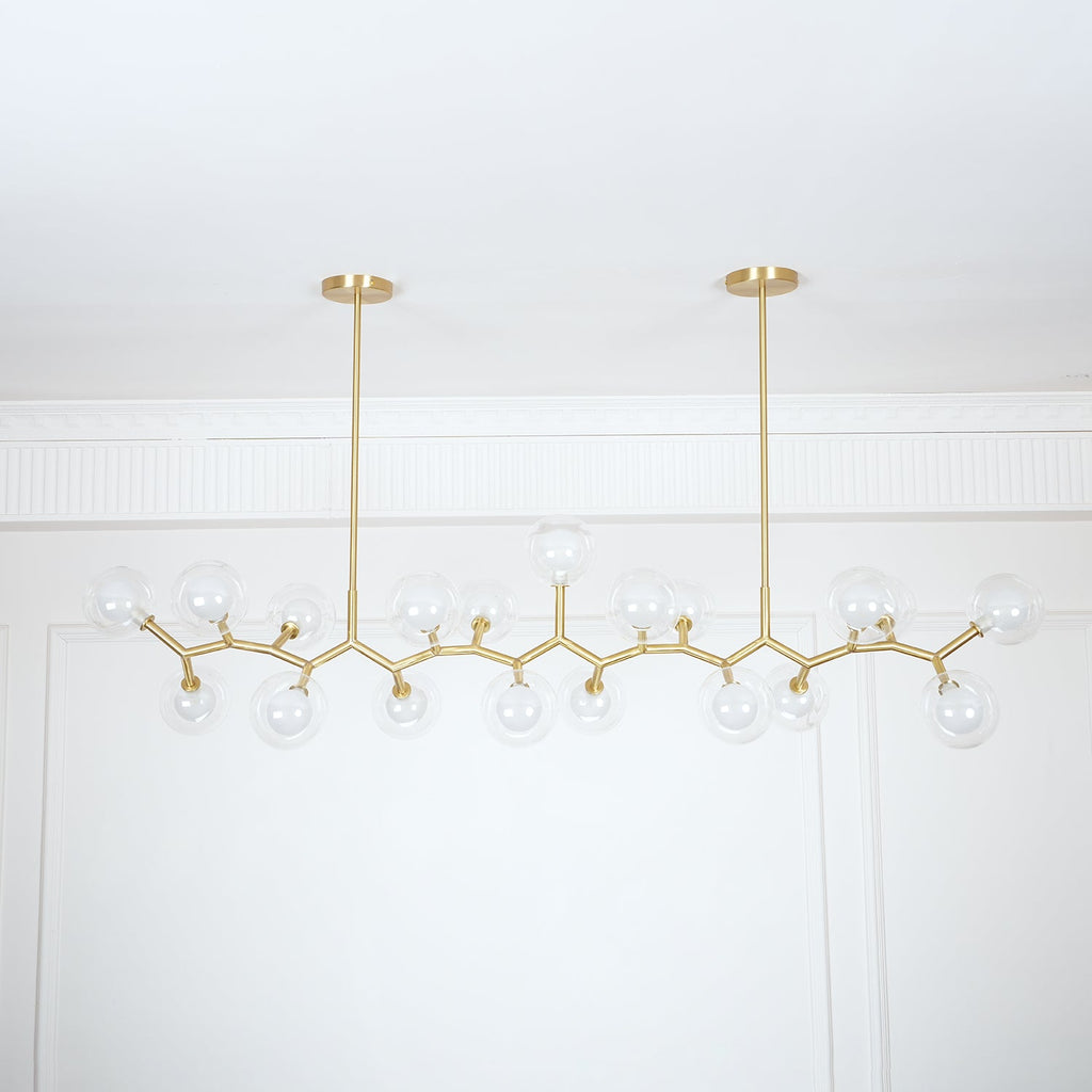 Modern Chandelier Glass Balls Gold Adjustable Height 6