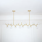 Modern Chandelier Glass Balls Gold Adjustable Height 6