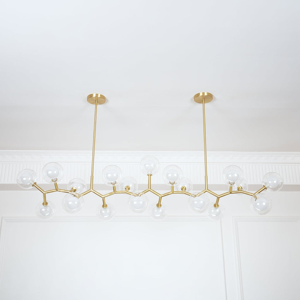 Modern Chandelier Glass Balls Gold Adjustable Height 7