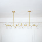 Modern Chandelier Glass Balls Gold Adjustable Height 8