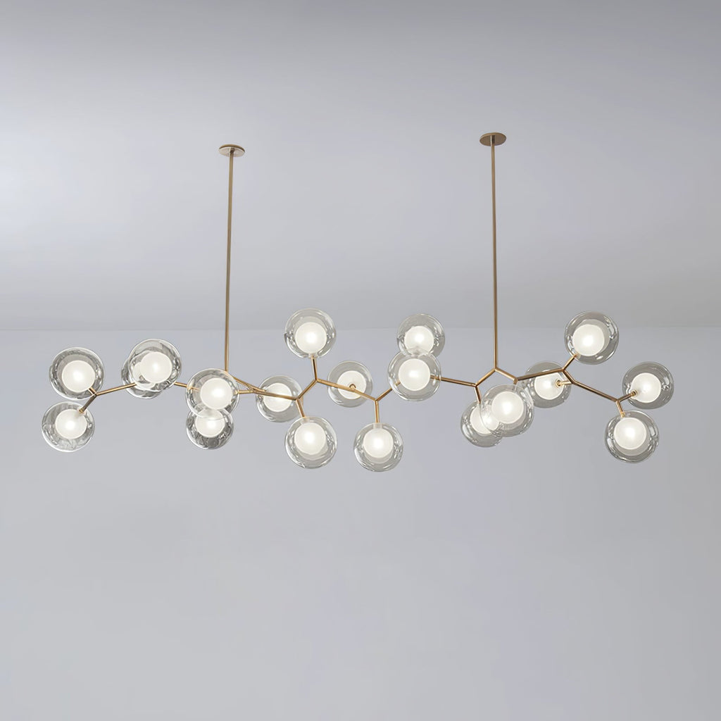 Modern Chandelier Glass Balls Gold Adjustable Height 9