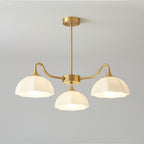 Modern Chandelier Glass Brass Adjustable Height Elegant 0
